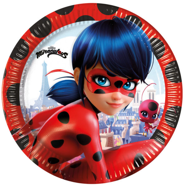 Miraculous Ladybug Hjälte pappersassiett 8-pack 23 cm FSC