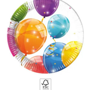 Ballong papperstallrikar set om 8 st 20 cm FSC