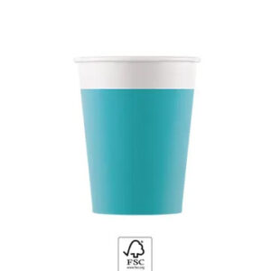 Colour enfärgad turkos, blå pappersmugg 8-pack 200 ml FSC