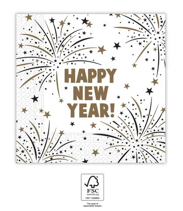 Happy New Year servetter 20-pack 33x33 cm FSC