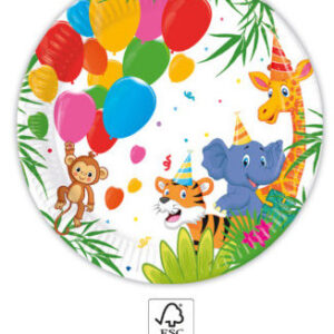 Jungle Balloons pappersassiett set om 8, 20 cm FSC