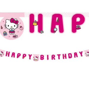 Hello Kitty Fashion Happy Birthday-skylt FSC 2 m