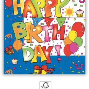 Happy Birthday Kokliko Happy Birthday servett 20 st 33x33 cm FSC