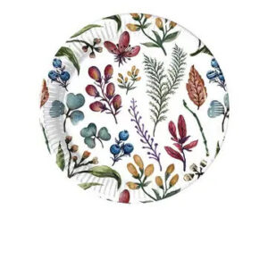 Flower Herbs pappersassiett 8 st 20 cm