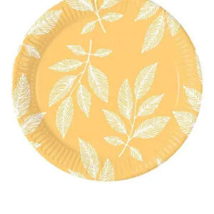 Flower Orange Leaves pappersassietter 8 st 23 cm