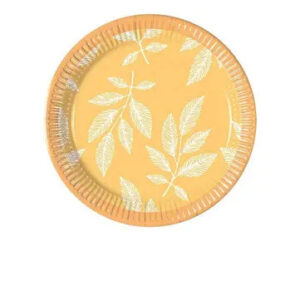 Flower Orange Leaves pappersassiett 8-pack 20 cm