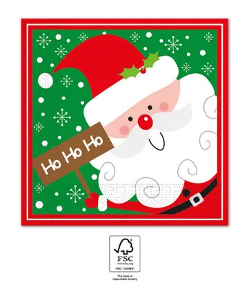 Christmas Santa Claus Ho Ho Ho servetter 20-pack 33x33 cm FSC