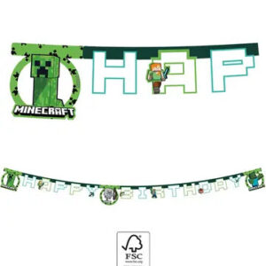 Minecraft Grön Happy Birthday-skylt FSC 2 m
