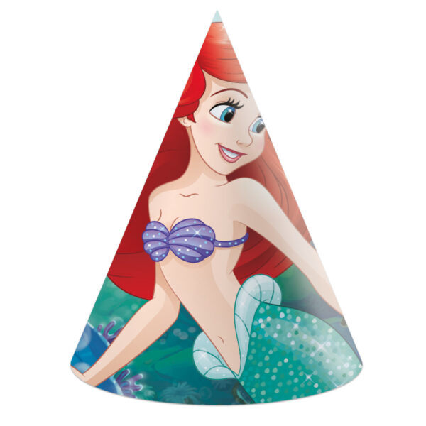 Disney Princess Ariel Partyhatt, Tricorn 6-pack FSC