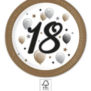 Happy Birthday 18 pappersassietter 8 st 23 cm FSC