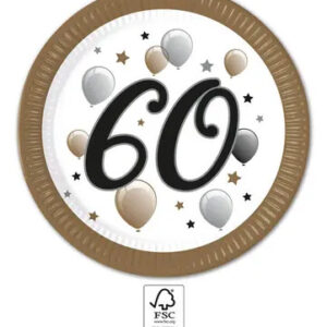 Happy Birthday Milestone Happy Birthday 60 Pappersassiett 8-pack 23 cm FSC