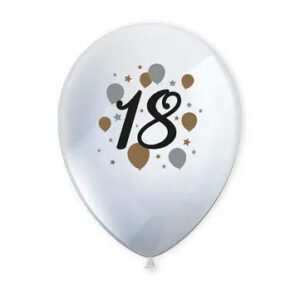 Happy Birthday 18 ballonger, 6 st 27,5 cm