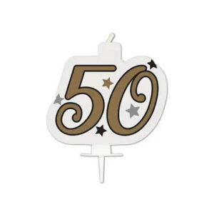 Happy Birthday Milestone Happy Birthday Guld tårtljus, siffra 50