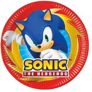 Sonic the Hedgehog papperstallrikar, 8 st, 20 cm, FSC