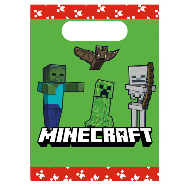 Minecraft grönt papperspresentpåseset, 4-pack