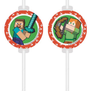 Minecraft gröna papperssugrör, 4-pack FSC
