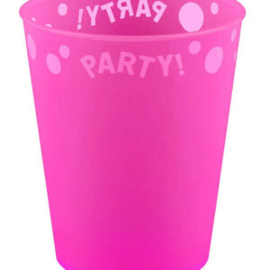 Party Fuchsia fluorescerande plastmugg Micro Premium 250 ml