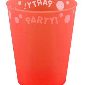 Party Orange fluorescerande orange mikropremium plastmugg 250 ml