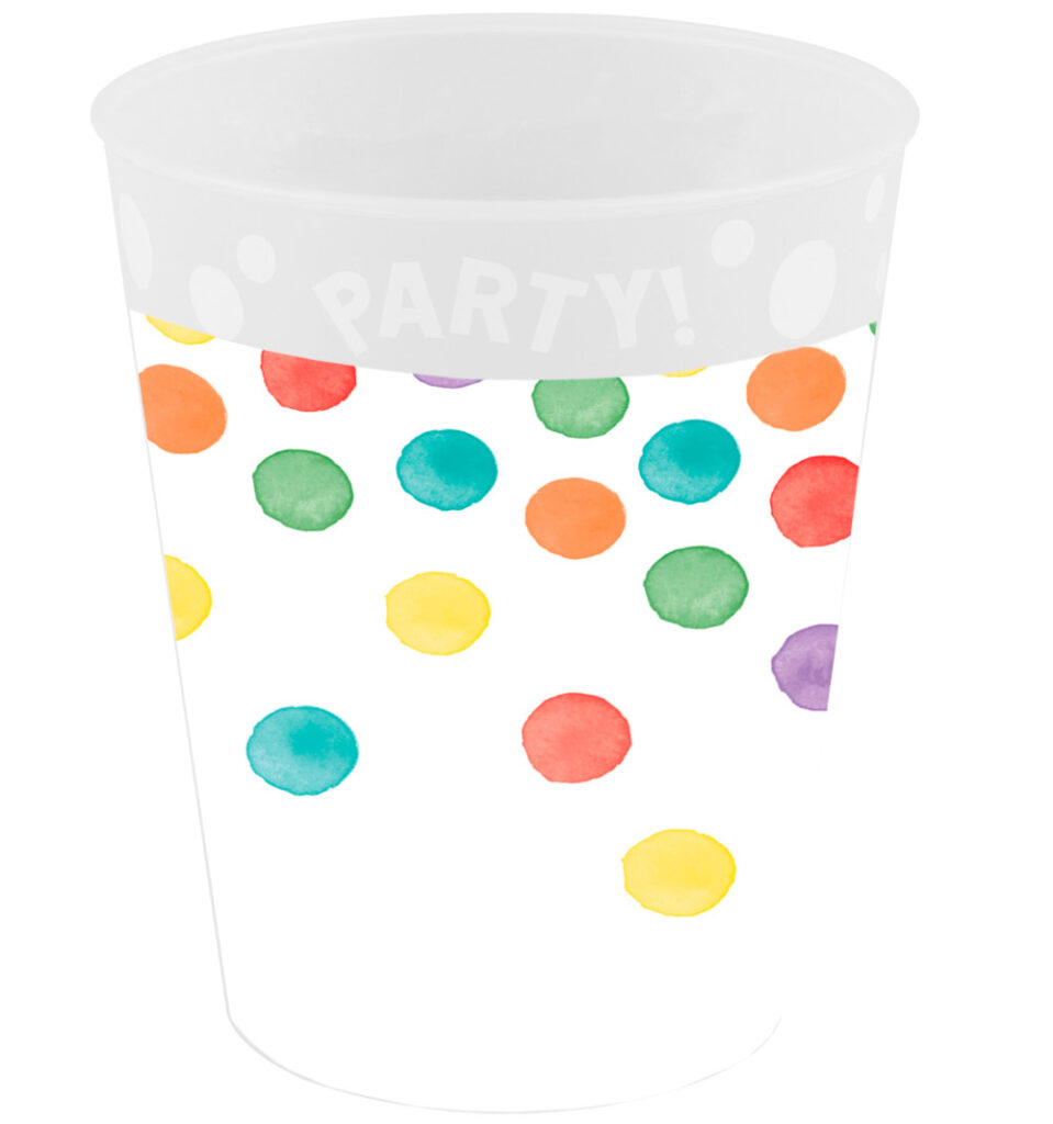 Colour Multiwatercolor Party micro premium plastmugg 250 ml