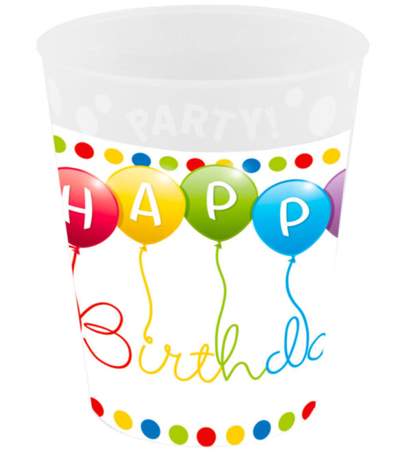Happy Birthday Streamers mikrovågssäker premiumkopp 250 ml