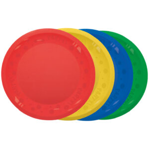 Färgglada micro premium plasttallrikar, 4-pack, 21 cm