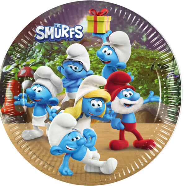Smurfs Joyful 20 cm FSC papperstallrik, 8-pack