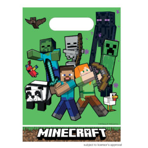 Minecraft gröna plastpresentpåsar 6-pack