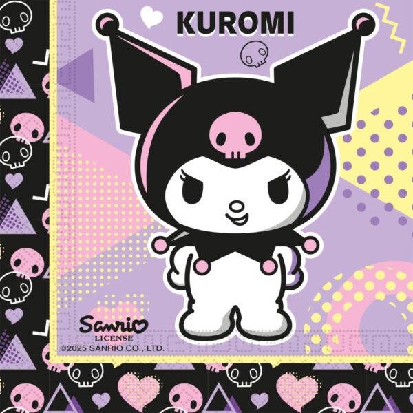 Hello Kitty Kuromi Pop Art servetter 20-pack 33x33 cm FSC