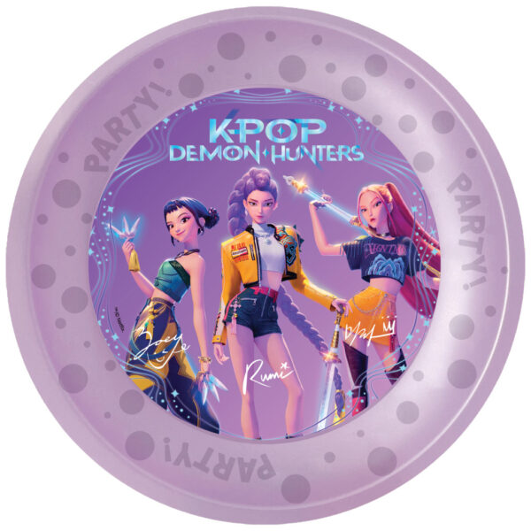 K-Pop Demon Hunters Tallrikar 4-pack 21 cm – Återanvändbara Party Tallrikar