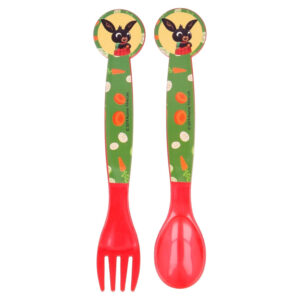Bing mönstrad plastbestickset - 2 delar