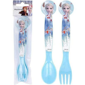 Disney Frozen blå skog plastbestickset - 2 delar