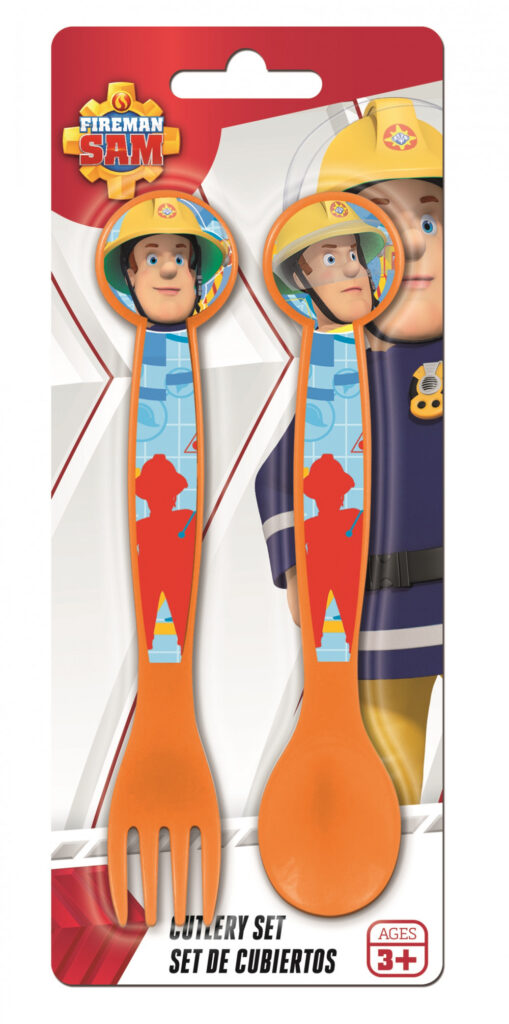 Fireman Sam plastbestickset - 2 delar
