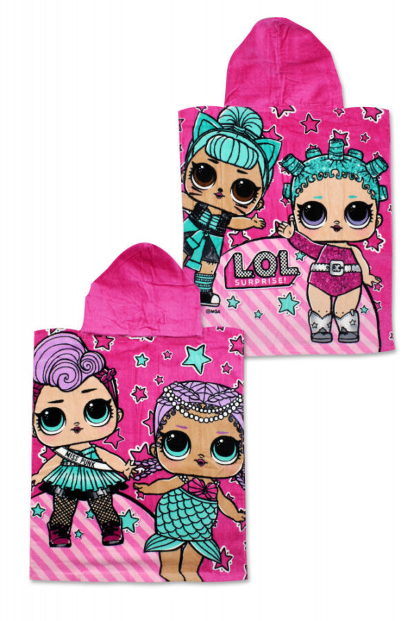 LOL Surprise strandhandduk poncho i bomull 50x115 cm