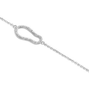 Victoria armband i silverfärg med vita stenar