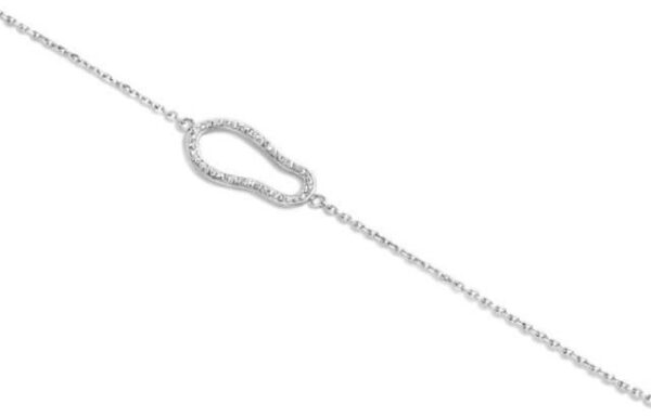 Victoria armband i silverfärg med vita stenar