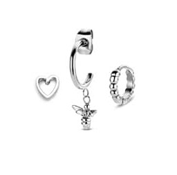 Victoria Silver Bee örhänge set