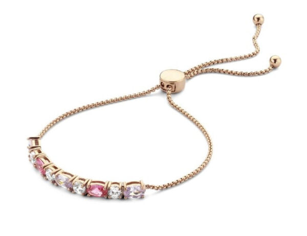 Victoria armband i roséguld med färgglada stenar