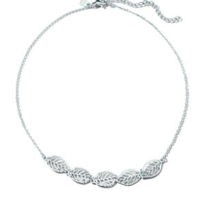 Victoria halsband med silverfärgat lövmönster