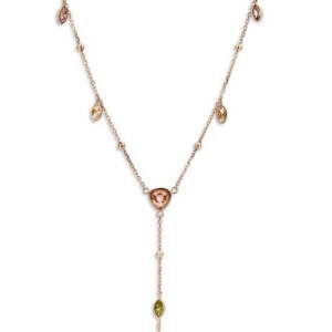 Victoria Rose halsband i roséguld med färgglada stenar