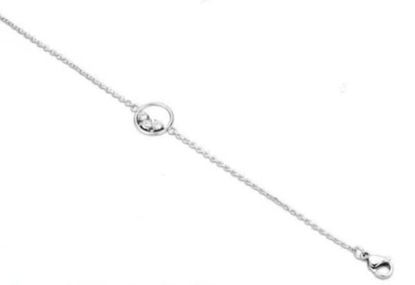 Victoria armband i silverfärg med vita stenar