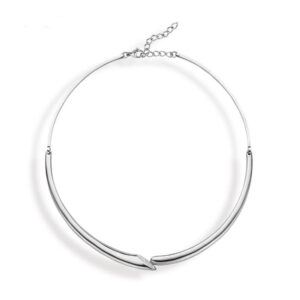 Victoria halsband i silverfärg med vit sten