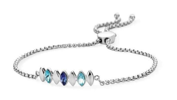 Victoria armband i silverfärg med färgglada stenar