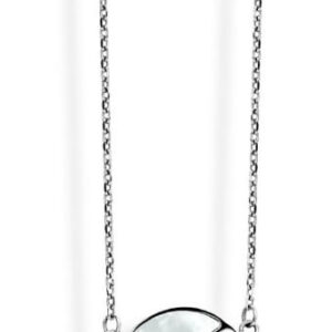 Victoria silverfärgat mönstrat halsband med sten
