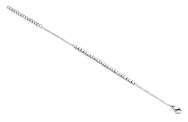 Victoria armband i silverfärgat rutmönster 21 cm