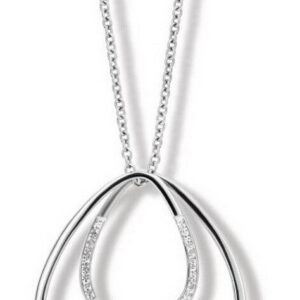 Victoria halsband i silverfärg med vit ädelsten
