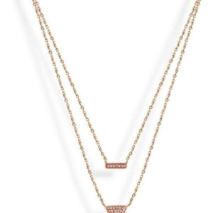 Victoria Rose halsband med roséguld och rosa sten