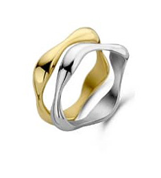 Victoria ringset i guld- och silverfärg, 2-pack