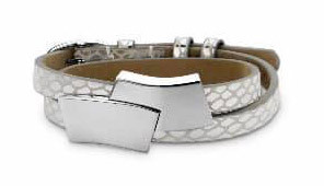 Victoria armband i silverfärgat läder