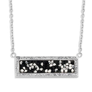 Victoria halsband i silverfärg med svart och vit sten