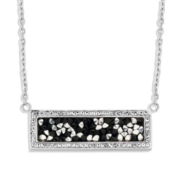Victoria halsband med silverfärgade svarta och vita stenar